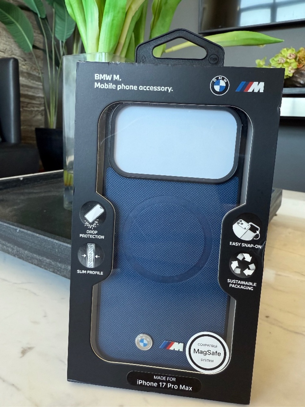 New BMW M Case for IPhone 17 Pro Max Metal Logo MagSafe Navy Blue
